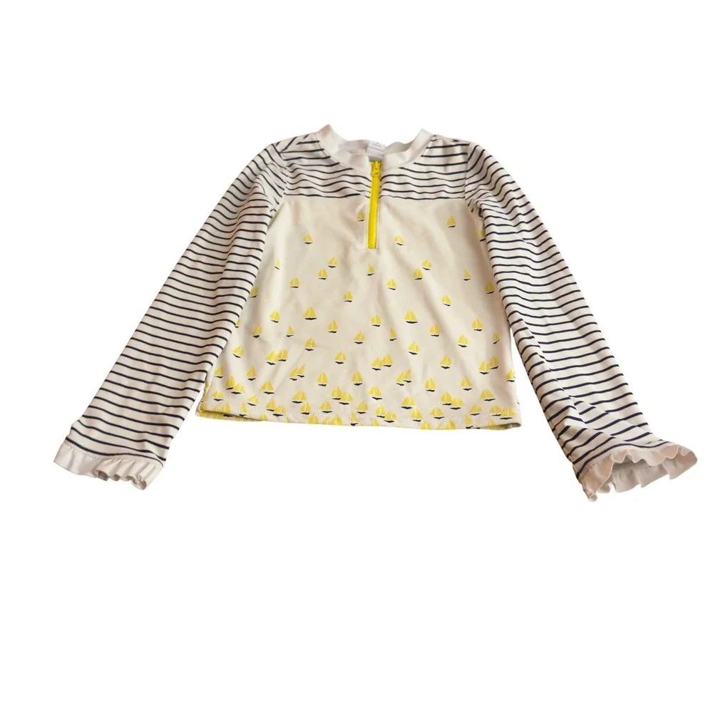 Janie and Jack Sailboat Rash Guard Swim Top Girls Size 6‎ Nautical Stripe